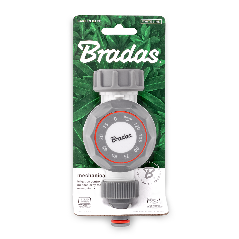 Bradas watertimer met 3/4 inch binnendraad en snelkoppelingsadapter