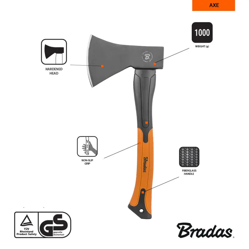 Bradas Axt – Glasfaserstiel – 1000g Bradas