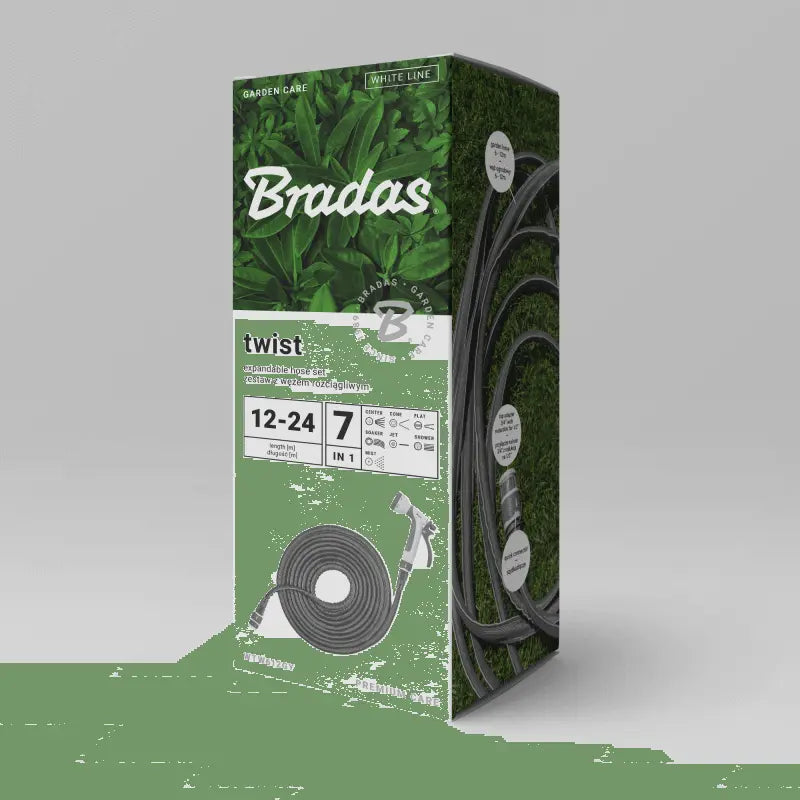 Bradas Gartenset TWIST PE-Schlauch 12m - 24m – ausziehbar Installatie-shop.nl