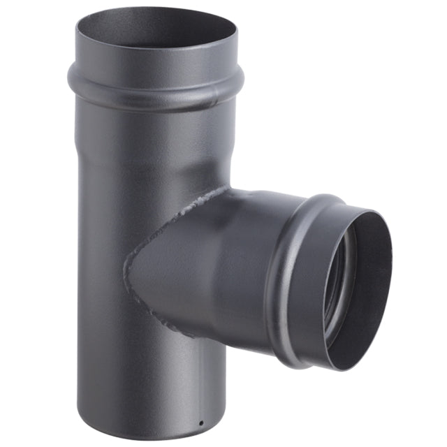 Detail rookgasuitgang achterzijde pelletkachel Ø80 mm