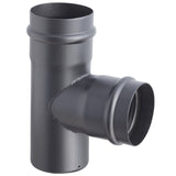 Detail rookgasuitgang achterzijde pelletkachel Ø80 mm