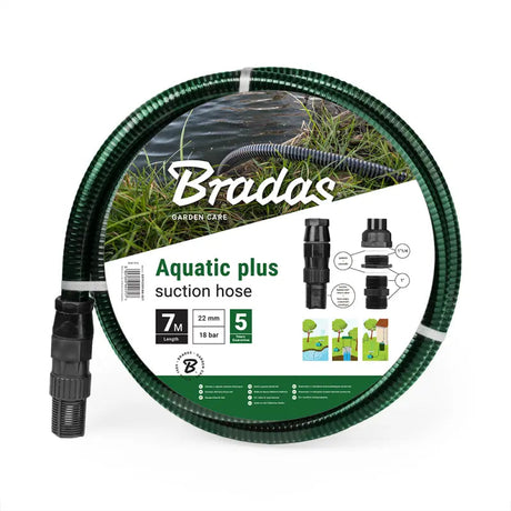 Bradas AQUATIC PLUS Saugschlauch-Set schwarz 7m – aus PVC-Material
