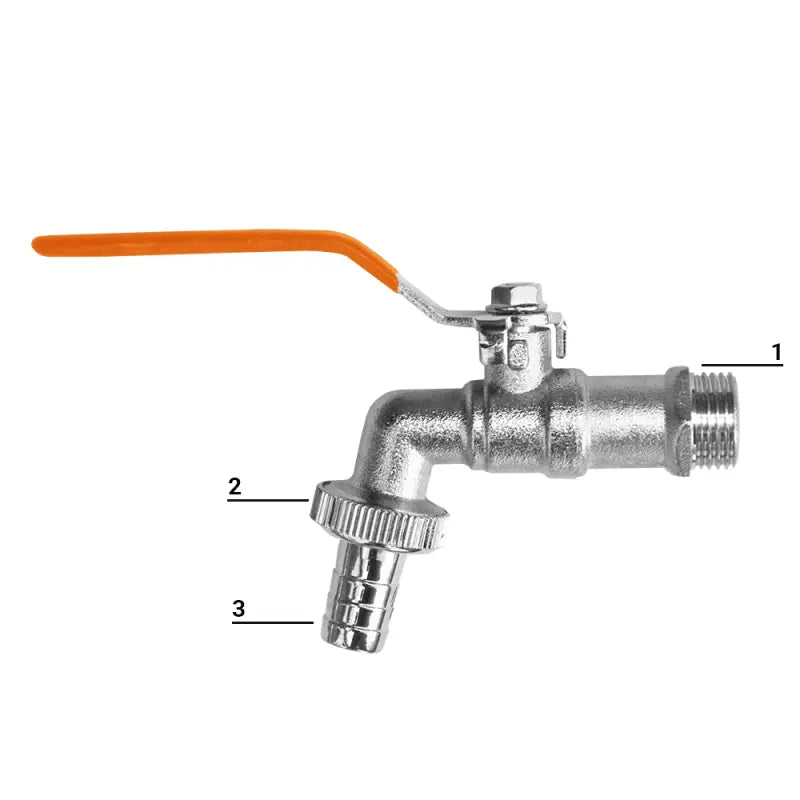 Hochwertiger Messinghahn mit 1/2"- und 3/4"-Anschlüssen – Jetzt bestellen!