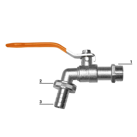 Langlebiger Kugelhahn mit 1/2" und 3/4" Anschlüssen – Jetzt bestellen!