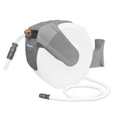 WHITE LINE Wandschlauchbox – Automatisch aufrollbar mit Edelstahlfeder und praktischem Zubehör.