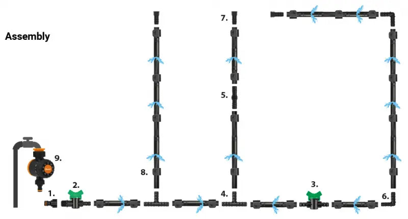 Bradas Tropfschlauch-Set und Zubehör – 100 m Bradas