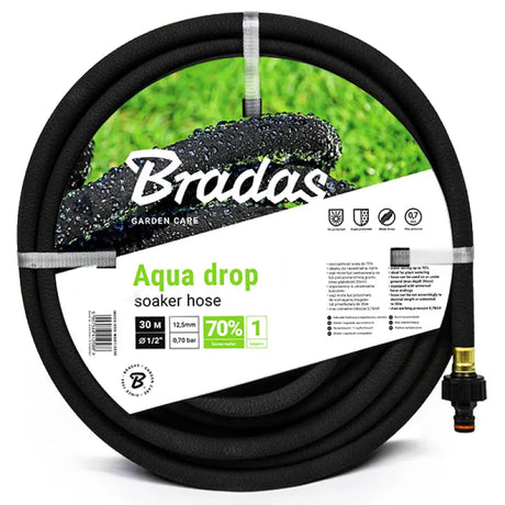 Bradas Aqua-Drop Schwitzschlauch 15 Meter – flexibler, flacher Tropfschlauch