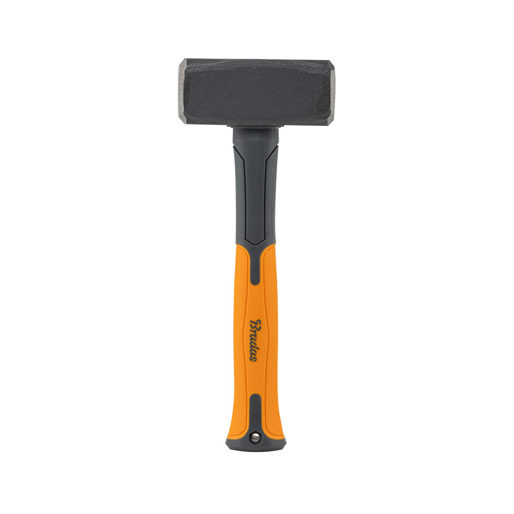 Bradas Steinhammer 2000g mit Fiberglasstiel und rutschfestem Griff.