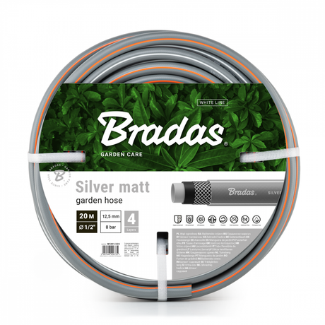 Bradas SILVER MATT Gartenschlauch 30 m mit UV-beständigen Eigenschaften