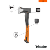 Bradas Spaltbeil mit ergonomischem Design und verstärktem Fiberglasgriff.