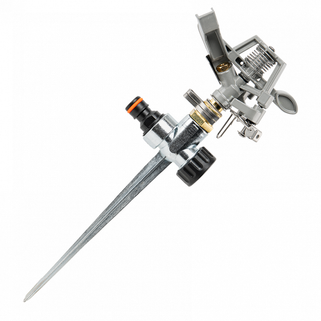 Bradas Black Line Sektorenregner auf Metallspieß – einstellbarer Gartenregner für die Bewässerung von bis zu 265 m²