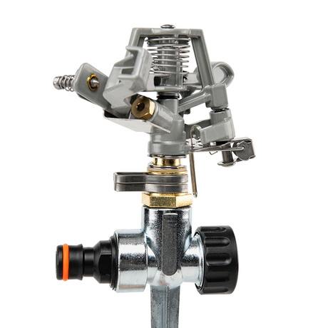 Bradas Sektorenregner mit Metall-Erdspieß – variabel einstellbare Wurfweite bis 265 m² für Gartenbewässerung