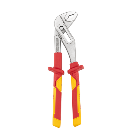 Bradas Wasserpumpenzange mit gezahntem Maul und VDE-Isolierung