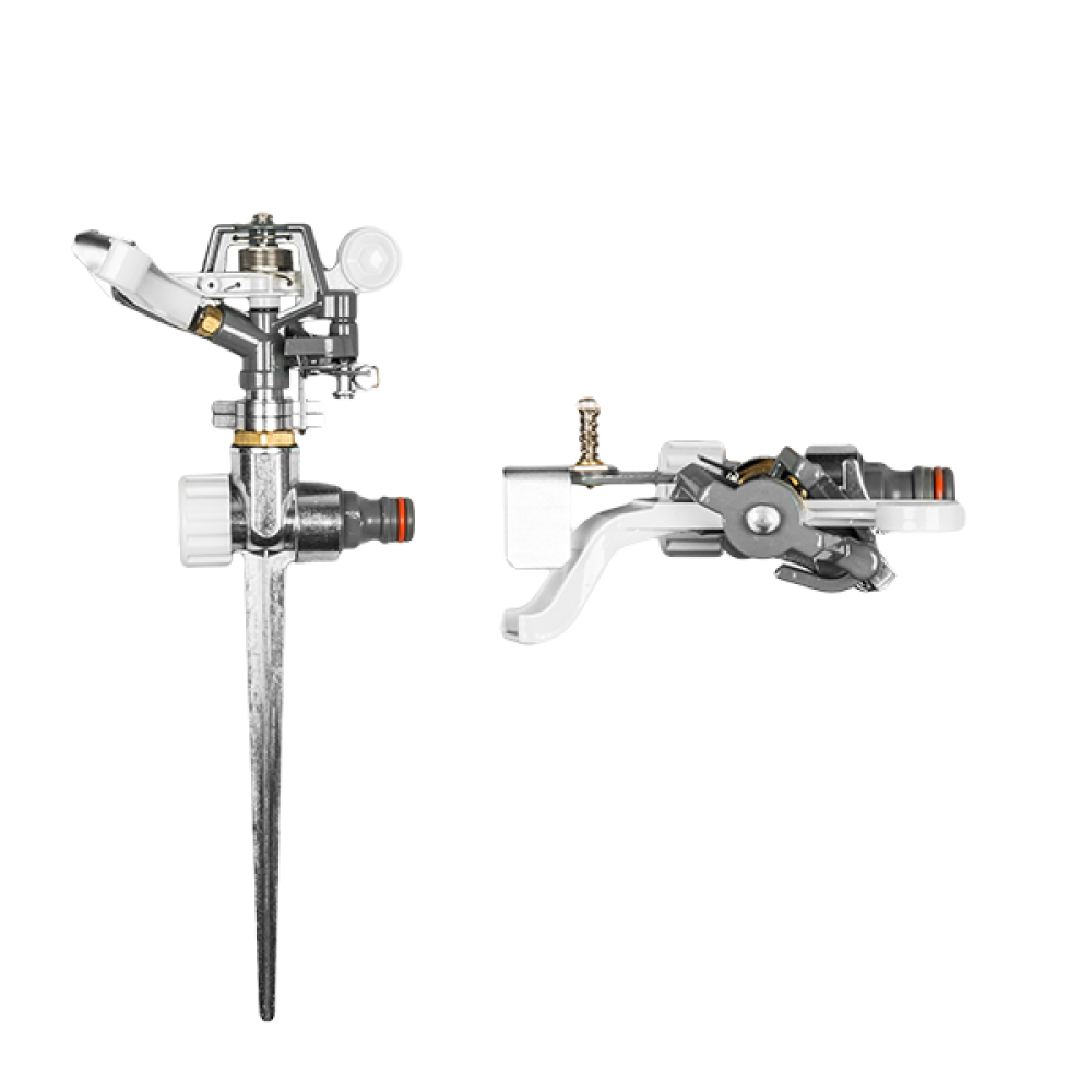 Bradas WHITE LINE pulsierender Sektorenregner mit Metall-Erdspieß für die Bewässerung von 539 m²