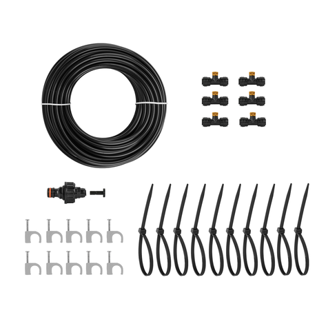 Feiner Sprühnebel auf der Terrasse mit 6 Messingdüsen