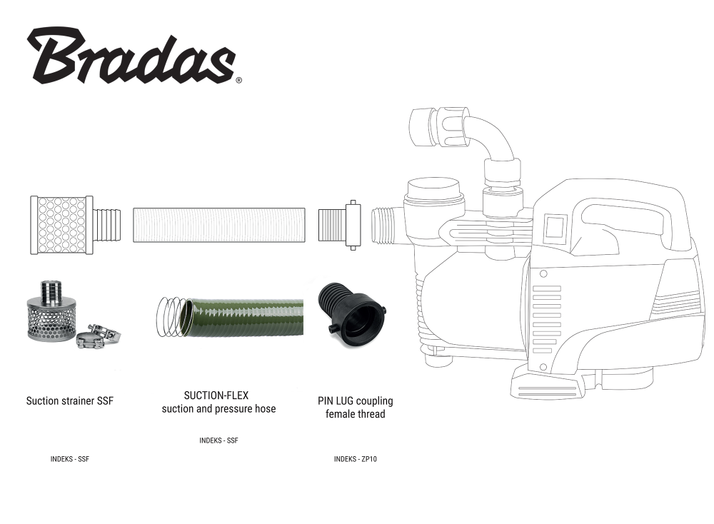 Bradas Schlauchtülle mit 1" BSP Innengewinde