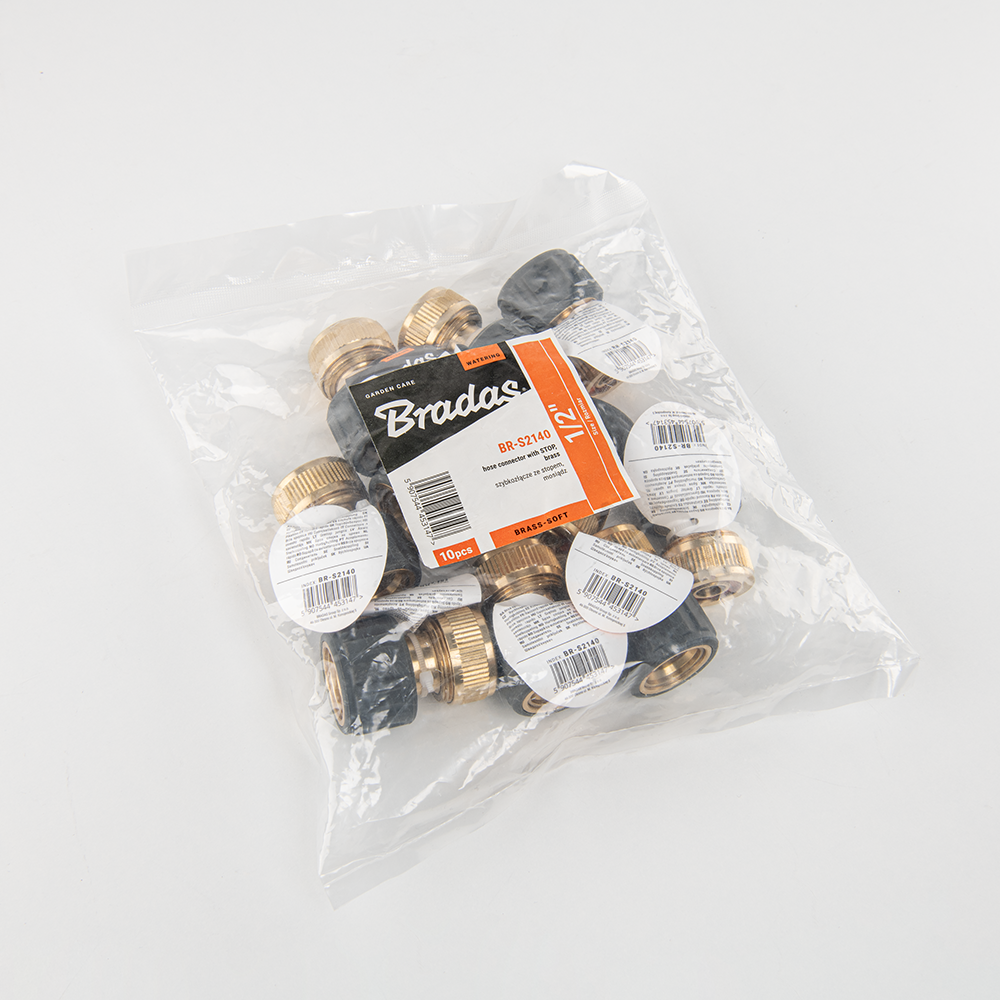 Kupplung mit Wasserstopp Bradas Messing