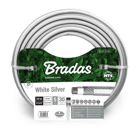 Bradas tuinslang NTS White Silver 3/4 inch 20 meter