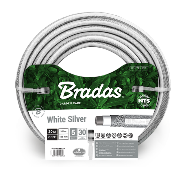 Bradas tuinslang NTS White Silver 3/4 inch 20 meter