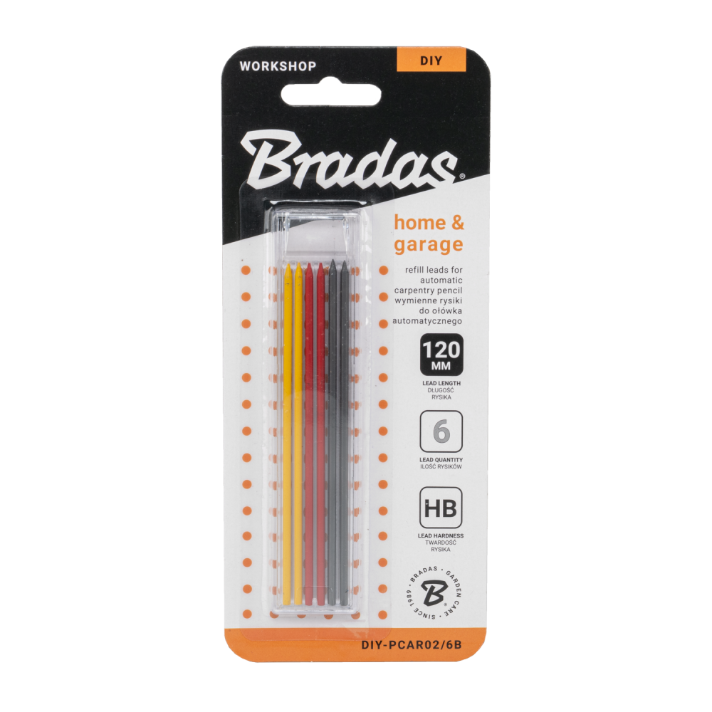 Bradas markeerpotlood navullingen 6 stuks in 3 kleuren