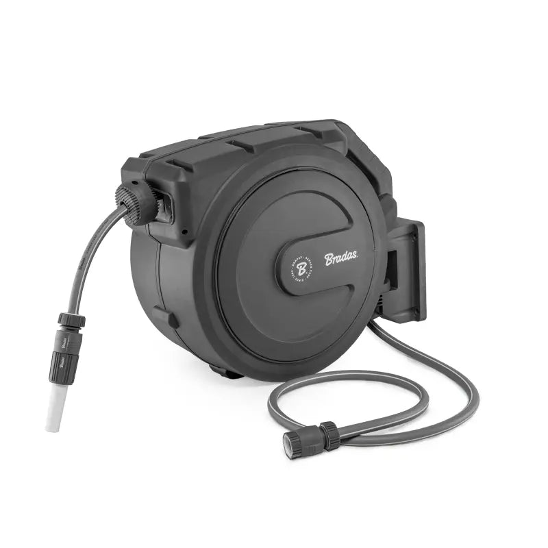 Bradas Wand-Schlauchbox WHITE LINE 13 mm (1/2") - 20 m - Automatischer Selbsteinzug - komplett mit Kupplungen Bradas