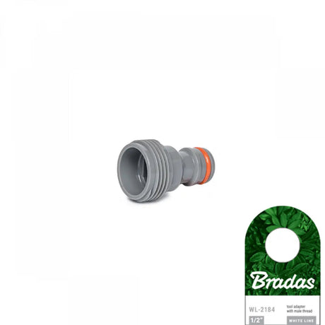 Bradas WHITE LINE Hahnadapter 13 mm (1/2") Außengewinde für Gartengeräte.