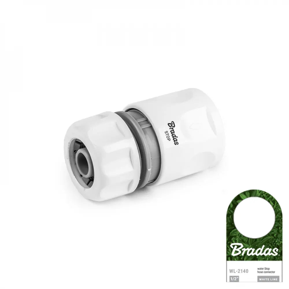 Bradas WHITE LINE Kupplung 13 mm (1/2") mit Stopfunktion für Gartenschläuche.