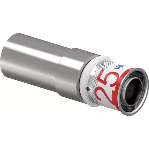 Uponor Pressfitting mit farbigem Presshülseneinsatz für schnelle Montage