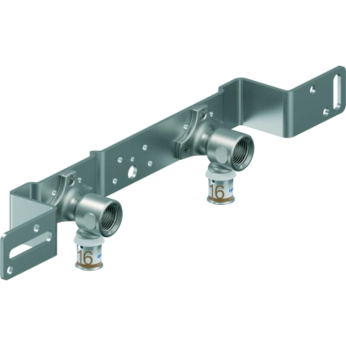 Uponor Doppel-Wandplatte mit Pressanschluss 16 mm