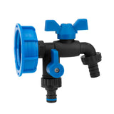 Bradas Set IBC S60x6 Hahn schwarz 2x 19 mm (3/4") Nylon / Messing Außengewinde für 5/8" PE-Schlauch + Nippel Bradas