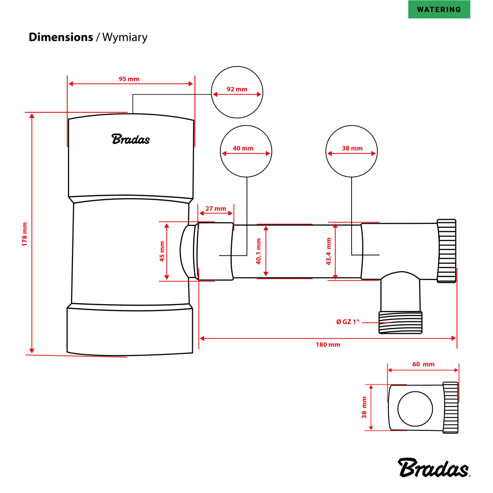 Graphite regentonautomaat passend op standaard regenpijp