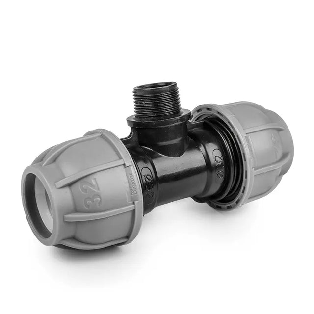 Bradas PN10 T-Stück 20 mm / 1/2" Außengewinde für PE-Schläuche | Installatie-shop.nl