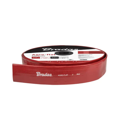 Bradas Flachschlauch AGRO-FLAT W.P.7 / B.P.21 Bar 3" / 50m ROT