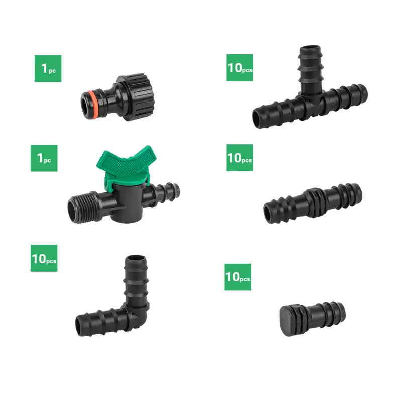 Bradas Zubehörset 16 mm für Tropfrohrleitung | Installatie-shop.nlKomplettset für 16 mm Tropfbewässerung – 42 Teile