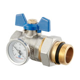 Installatiekogelklep messing vernikkeld DN25