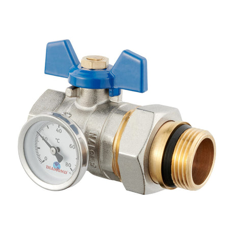 Installatiekogelklep messing vernikkeld DN25