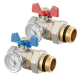 Kogelkraan met thermometer voor cv-installaties