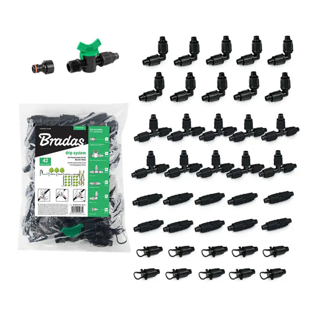 Bradas Set QJ mit Zubehör für Tropfschlauch 16mm - 42 Stück Bradas