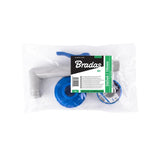 Detailansicht des Bradas IBC S60x6 Adapters und 90° Kugelhahns mit PTFE-Dichtband.