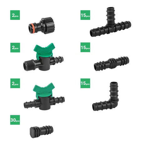 Bradas Set mit Zubehör für Tropfschlauch 16 mm – 81-teilig Bradas