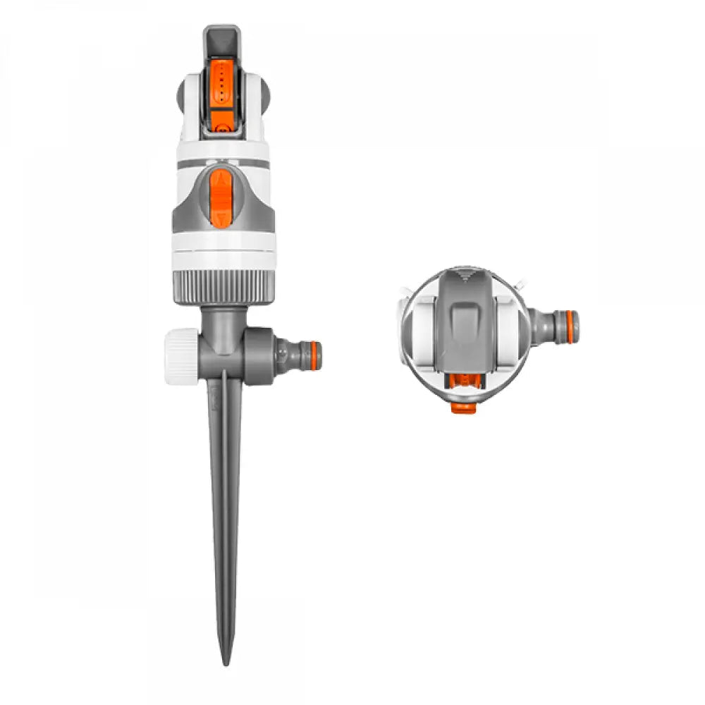 Bradas WHITE LINE 4-Muster Zahnradgetriebener Regner mit 350 m² Abdeckung und rotierendem Kopf.