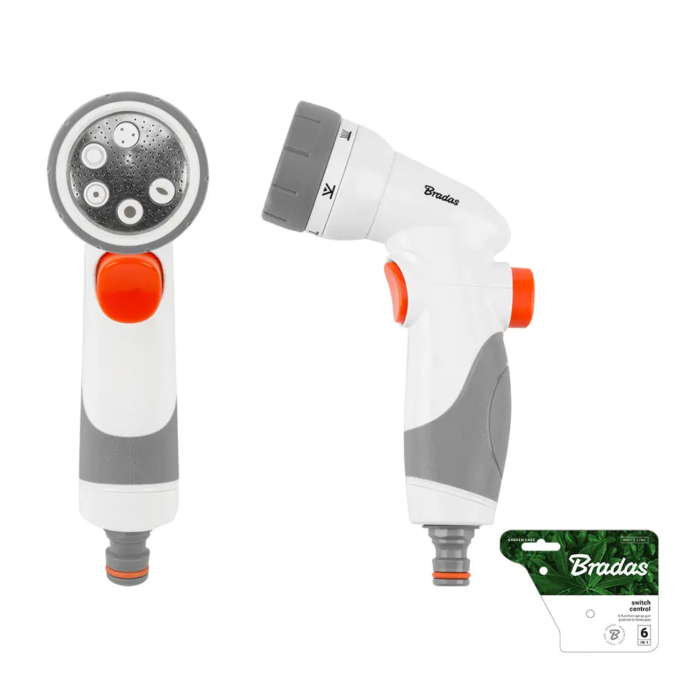 Bradas WHITE LINE 7-fach Spritzpistole mit Schaltkontrolle und 6 einstellbaren Sprühmuster.