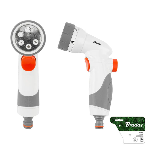 Bradas WHITE LINE 7-fach Spritzpistole mit Schaltkontrolle und 6 einstellbaren Sprühmuster.