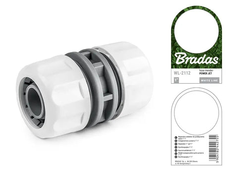 Schlauchverbinder für 25 mm (1") Schläuche – weiß-graue Bradas WHITE LINE