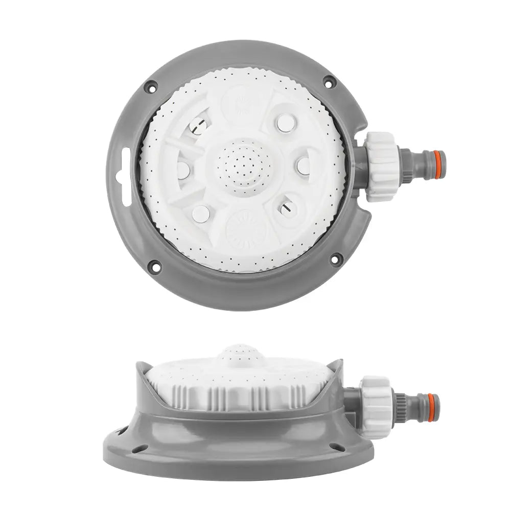 Bradas WHITE LINE Sprinkler auf Standfuß mit 8 Funktionen für vielseitige Gartenbewässerung.