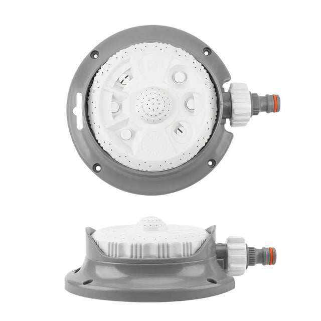 Bradas WHITE LINE Sprinkler auf Standfuß mit 8 Funktionen für vielseitige Gartenbewässerung.