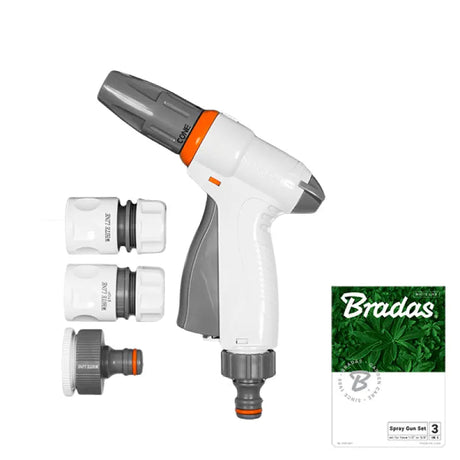 Bradas WHITE LINE Spritzpistolen-Set – Verstellbar, 3 Sprühmuster, Hochwertiges ABS Bradas