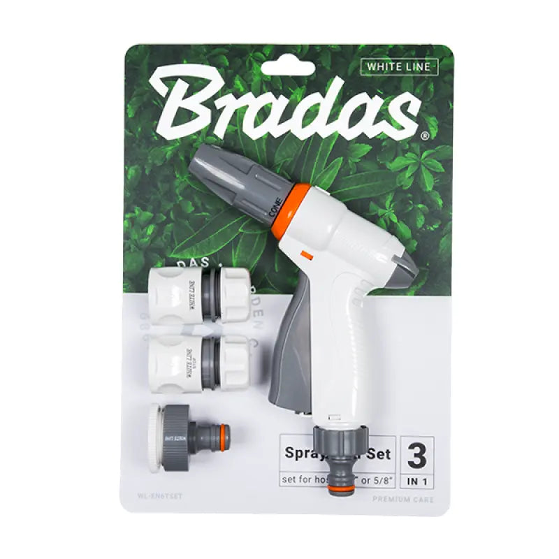 Bradas WHITE LINE Spritzpistolen-Set – Verstellbar, 3 Sprühmuster, Hochwertiges ABS Bradas