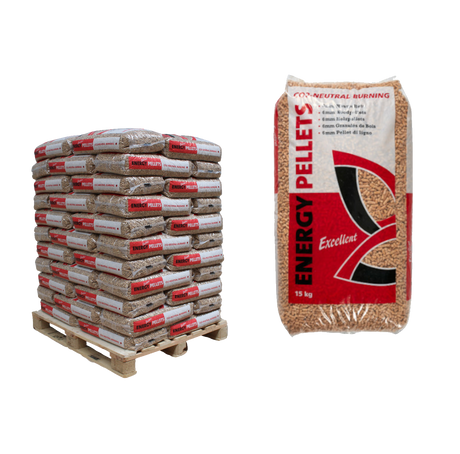 Komplette Palette mit 66 Säcken Holzpellets