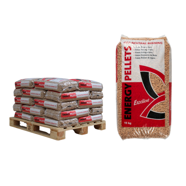 Halbe Palette Energy Pellets Excellent mit 33 Säcken